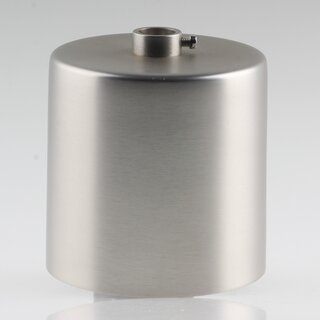 Lampen Deckenbaldachin 62x63mm Zylinderform Metall Edelstahloptik mit Stellring f�r 10 mm Pendelrohr