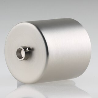 Lampen Deckenbaldachin 62x63mm Zylinderform Metall Edelstahloptik mit Stellring f�r 10 mm Pendelrohr