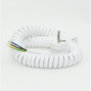 Spiralkabel Schutzkontakt Wendelleitung weiß 3x1,0 mm² dehnbar bis 2,5 Meter