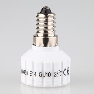 E14 auf GU10 Reduzierfassung, Porzellan/Keramik, 230V/4A, 54 mm