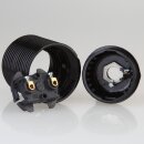 E27 Bakelit Lampenfassung mit Außengewinde schwarz M10x1 IG 250V/4A