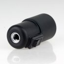 E27 Lampenfassung schwarz mit Glattmantel und Wippschalter M10x1 IG