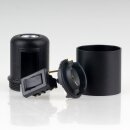 E27 Lampenfassung schwarz mit Glattmantel und Wippschalter M10x1 IG