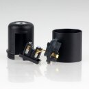 E27 Lampenfassung schwarz mit Glattmantel und Wippschalter M10x1 IG