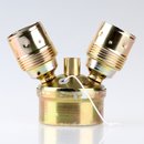 E27 Metall Zweifach-Fassung vermessingt M10x1 IG auf...