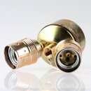 E27 Zweifach-Lampenfassung Metall vermessingt mit Zugschalter M10x1 IG auf M13x1 IG  250V/4A