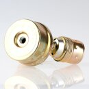 E27 Zweifach-Lampenfassung Metall vermessingt mit Zugschalter M10x1 IG auf M13x1 IG  250V/4A