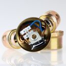 E27 Zweifach-Lampenfassung Metall vermessingt mit Zugschalter M10x1 IG auf M13x1 IG  250V/4A