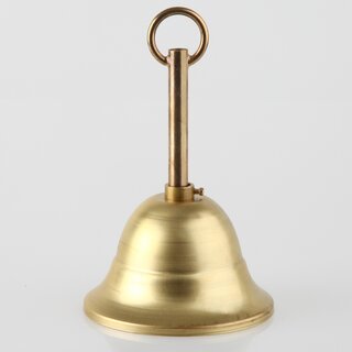 Lampen Baldachin &ndash; Metall Messing roh, Tulpenform  90 mm  H 61 mm, mit Leuchtenaufhngung fr 10er Pendelrohr