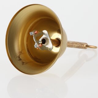 Lampen Baldachin &ndash; Metall Messing roh, Tulpenform  90 mm  H 61 mm, mit Leuchtenaufhngung fr 10er Pendelrohr
