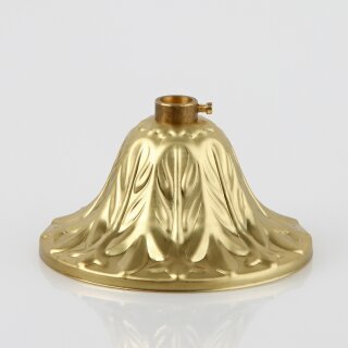 Lampen Baldachin – Metall Messing roh, Ø 90 mm × H 45 mm, für 10er Pendelrohr