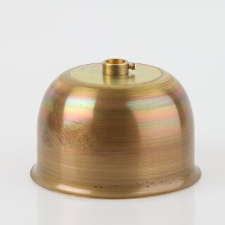 Lampen Baldachin – Metall Messing roh, Ø 90 mm × H 55 mm, für 10er Pendelrohr