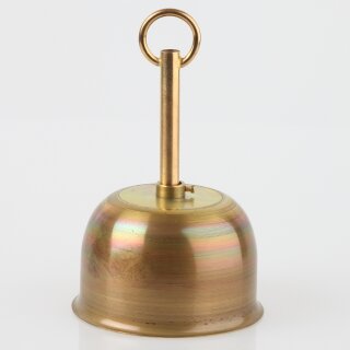 Lampen Baldachin – Metall Messing roh, Ø 90 mm × H 55 mm, mit Leuchtenaufhängung für 10er Pendelrohr
