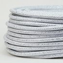 Textilkabel Stoffkabel weiß metallic 3-adrig 3x0,75...