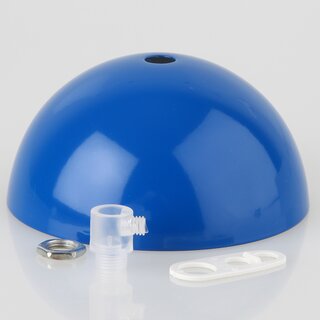 Lampen Baldachin Metall dunkelblau 50  100 mm mit transparent-schwarzem Kunststoff-Zugentlaster