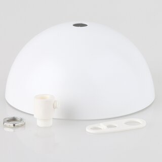 Lampen Baldachin Metall wei 50  100 mm mit weiem Kunststoff-Zugentlaster