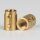 M10x1 Messing Verbindungsmuffe – Gewinde-Adapter, roh unbehandelt, 20 mm, mit 2x M4 Quergewinde & Schlüsselweite 12x4