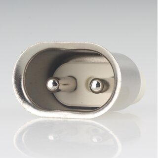 Warmgerte Gerte-Einbaustecker Metall 2-polig 6mm Stifte 250V/10A fr alte Toaster, Waffeleisen und Bgeleisen