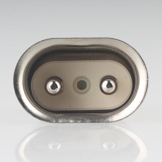Warmgerte Gerte-Einbaustecker Metall 2-polig 6mm Stifte 250V/10A fr alte Toaster, Waffeleisen und Bgeleisen