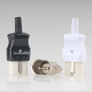 Warmgerte Gerte-Einbaustecker Metall 2-polig 6mm Stifte 250V/10A fr alte Toaster, Waffeleisen und Bgeleisen