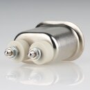 Warmgeräte Geräte-Einbaustecker Metall 2-polig 6mm Stifte 250V/10A für alte Toaster, Waffeleisen und Bügeleisen