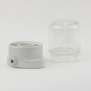 E27 Porzellan-Deckenleuchte Lisilux IP54 mit klarem Zylinderglas 60W 130x80 mm