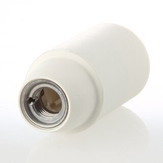 E14 Thermoplast-Lampenfassung wei mit Glattmantel und M10x1 Innengewinde