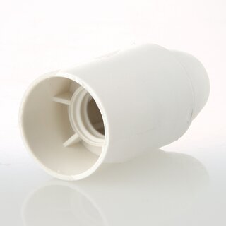 E14 Thermoplast-Lampenfassung wei mit Glattmantel und M10x1 Innengewinde