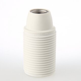 E14 Thermoplast-Lampenfassung wei mit Auengewinde und M10x1 Innengewinde