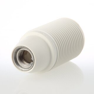 E14 Thermoplast-Lampenfassung wei mit Auengewinde und M10x1 Innengewinde