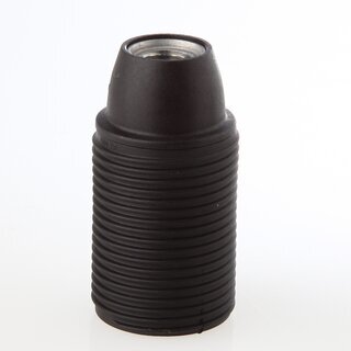 E14 Thermoplast-Lampenfassung schwarz mit Auengewinde und M10x1 Innengewinde