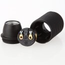 E14 Thermoplast-Lampenfassung schwarz mit Außengewinde und M10x1 Innengewinde