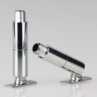 Lampen Dreh-Kippgelenk mit Lasche 13x63 mm, verchromt, M10x1x10 Auengewinde mit Verdrehschutz