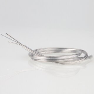 PVC-Lampenkabel transparent 2-adrig 2x0,75 mm² mit integriertem Stahlseil – Meterware
