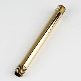 M10x1 Lampen Pendelrohr Messing poliert &ndash; 100 mm &ndash; beidseitig Auengewinde