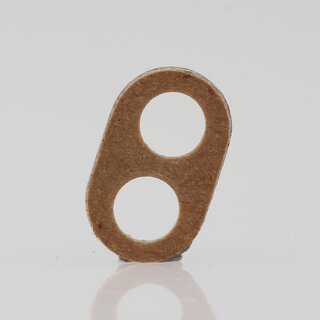 Zweilochscheibe fr Lampen &ndash; Kabelaufhnger aus Vulkanfiber, 2x  6,5 mm, 20 x 12 x 2 mm