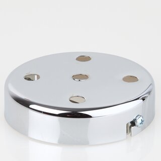 Lampen Zier-Baldachin Metall verchromt  100 mm fr 5 Lampenpendel