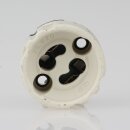 GU10 Hochvolt-Lampenfassung mit Steckkontakt – Porzellan, temperaturbeständig bis 250 °C Steckkontakt auf der Rückseite