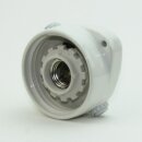 E27 Porzellan-Deckenleuchte Lisilux IP54 mit klarem Zylinderglas 75W 130x95 mm