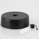 Lampen Verteiler-Baldachin-Set – Kunststoff schwarz, Ø 70 mm, Höhe 25 mm, seitlich 6 Loch-Optionen