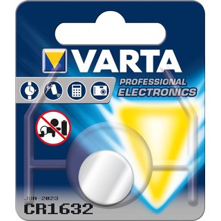 CR1632 Varta Knopfzelle 3V Lithium Batterie 140 mAh (6632)
