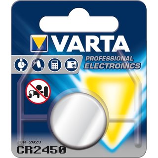 CR2450 Varta Knopfzelle 3V Lithium Batterie 560 mAh (6450)