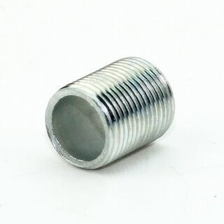M13x1 Lampen-Gewinderohr Metall verzinkt &ndash; 15 mm Lnge, Auengewinde, fr Lampen- und Leuchtenbau