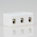 Porzellan Lüsterklemme 3-polig mit Befestigungslöchern – hitzebeständig bis 350 °C