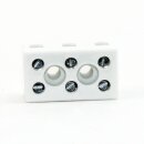 Porzellan Lüsterklemme 3-polig mit Befestigungslöchern – hitzebeständig bis 350 °C