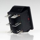 Einbau-Wippschalter rot beleuchtet 2-polig EIN/AUS/EIN 30x22mm 250V/16A mit PVC-Staubkappe