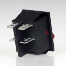 Einbau-Wippschalter rot beleuchtet 2-polig EIN/AUS 30x22mm 250V/16A mit PVC-Schutzkappe