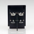 Einbau-Wippschalter rot beleuchtet 2-polig EIN/AUS 30x22mm 250V/16A mit PVC-Schutzkappe