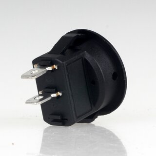 Einbau-Wippschalter schwarz 1-polig EIN/AUS 250V/6A rund Einbauma 19mm unbeleuchtet