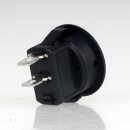 Einbau-Wippschalter schwarz 1-polig EIN/AUS 250V/6A rund Einbaumaß 19mm unbeleuchtet